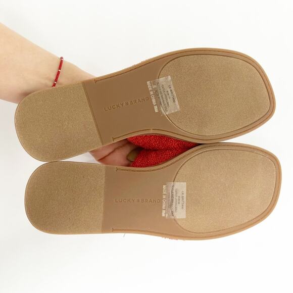 LUCKY BRAND LK-BRITTANI RANCHO RED SEASIDE TERRY WOMEN 8.5 SANDALS NEW - Picture 9 of 9